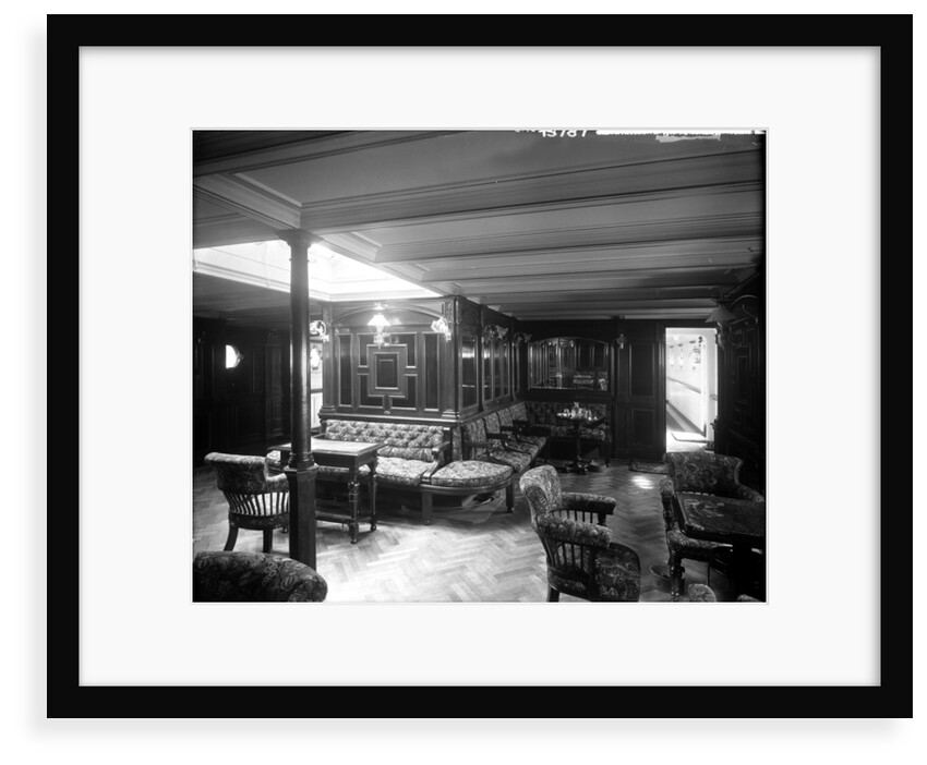 First Class Smoking Room on the 'Saxonia' (1900) by Bedford Lemere & Co.