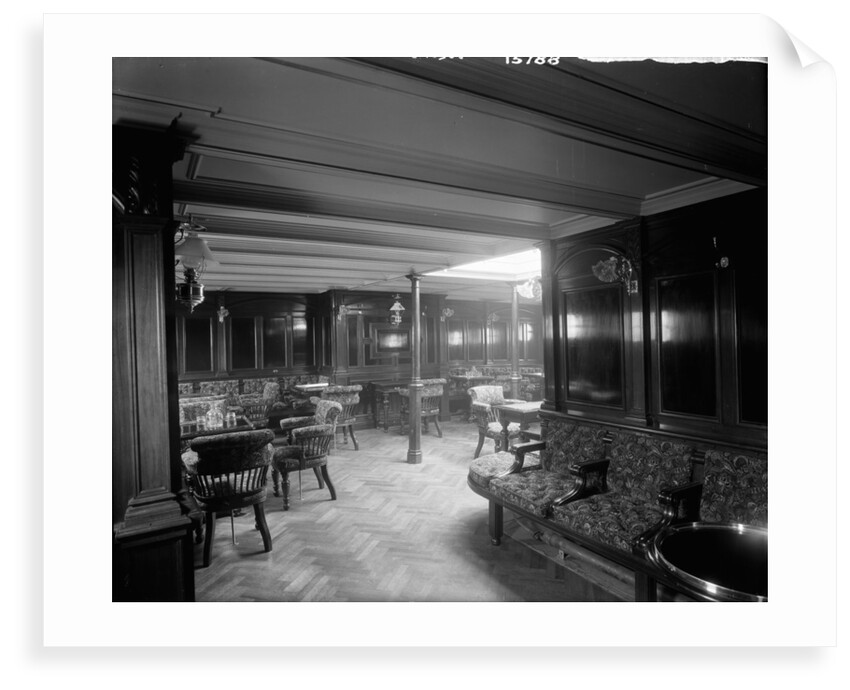 First Class Smoking Room on the 'Saxonia' (1900) by Bedford Lemere & Co.