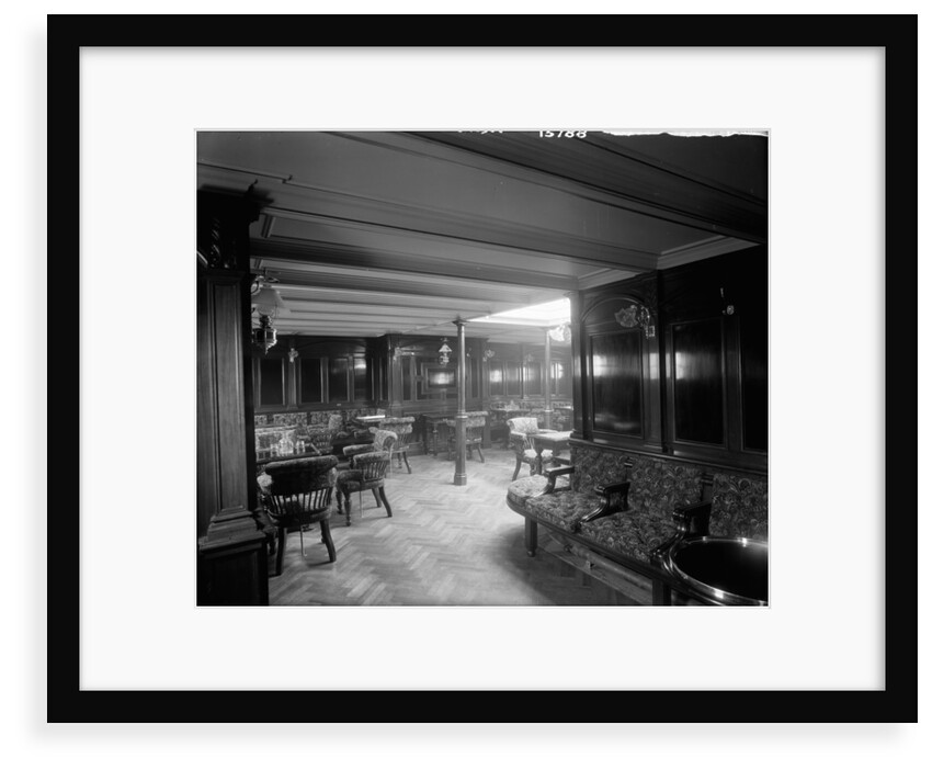First Class Smoking Room on the 'Saxonia' (1900) by Bedford Lemere & Co.