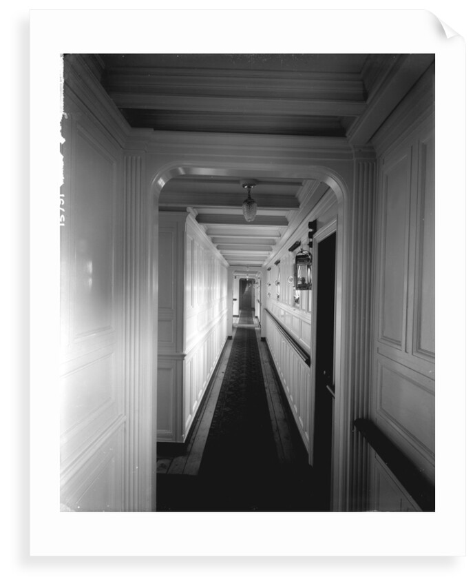 Corridor to the First Class Ladies' Room on the 'Saxonia' (1900) by Bedford Lemere & Co.