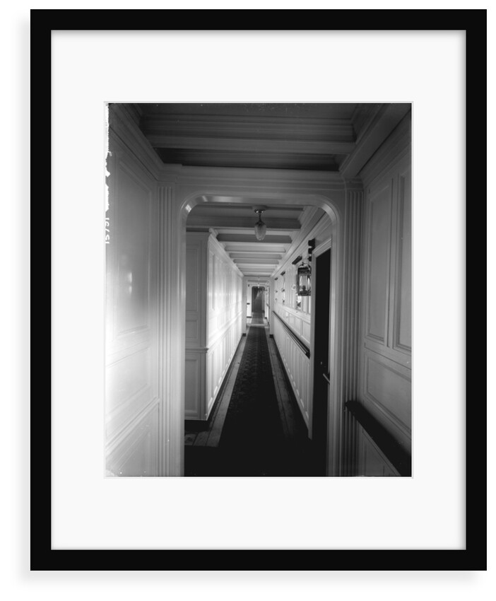 Corridor to the First Class Ladies' Room on the 'Saxonia' (1900) by Bedford Lemere & Co.