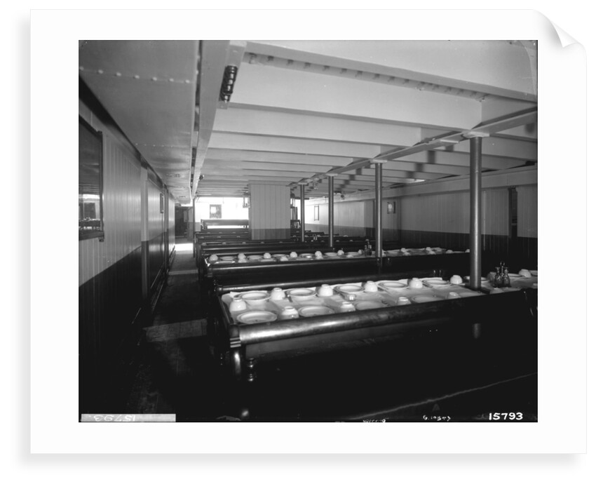 Third Class Dining Saloon on the 'Saxonia' (1900) by Bedford Lemere & Co.