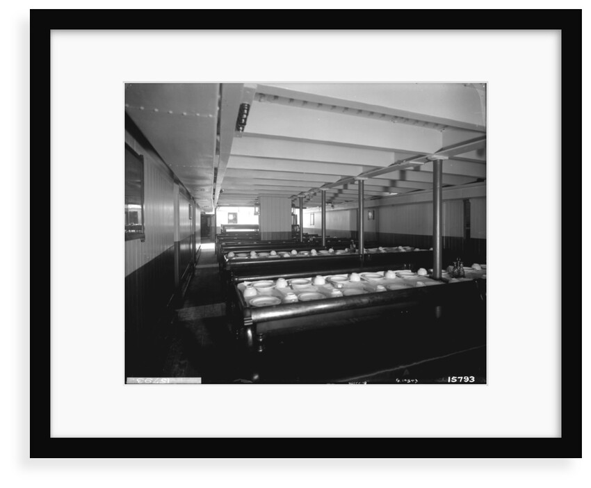 Third Class Dining Saloon on the 'Saxonia' (1900) by Bedford Lemere & Co.