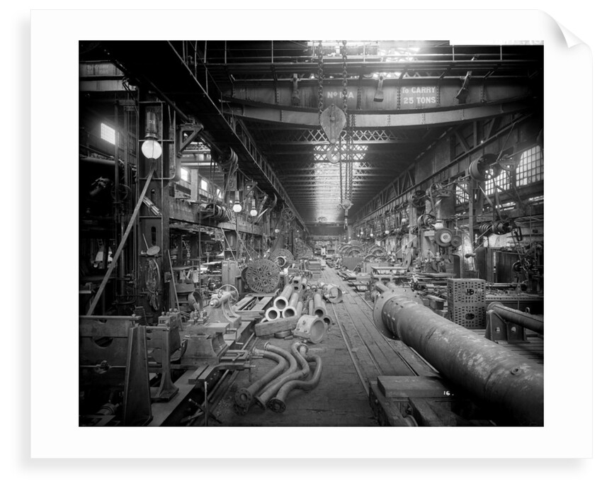 Large Machine Shop in the Engine Works at John Brown & Co. Ltd, Clydebank, 1901 by Bedford Lemere & Co.