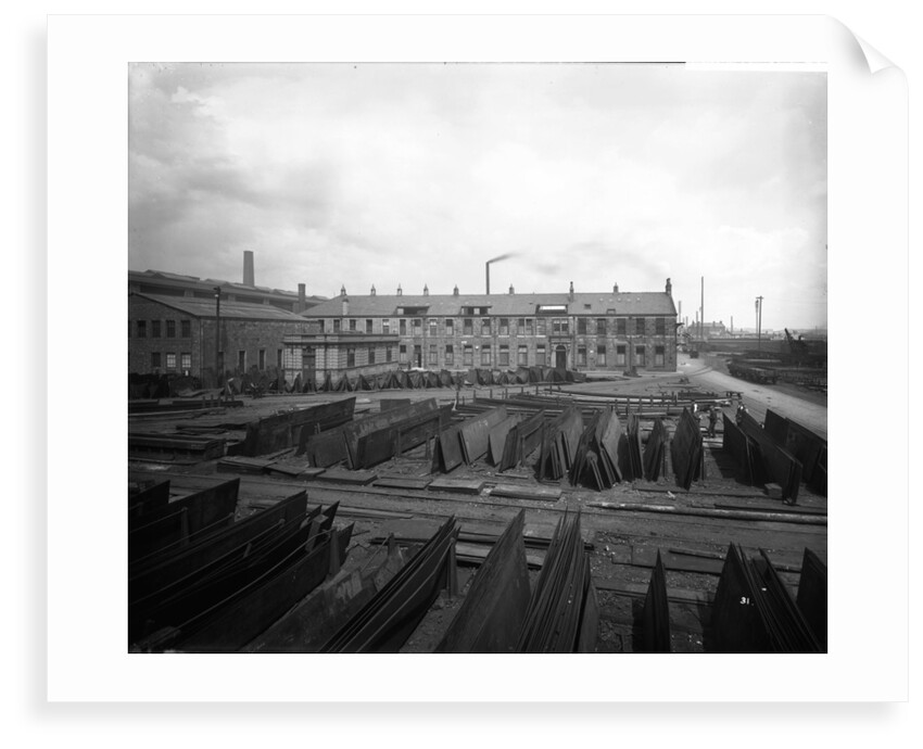 General Offices and Stackyard at John Brown & Co. Ltd, Clydebank, 1901 by Bedford Lemere & Co.