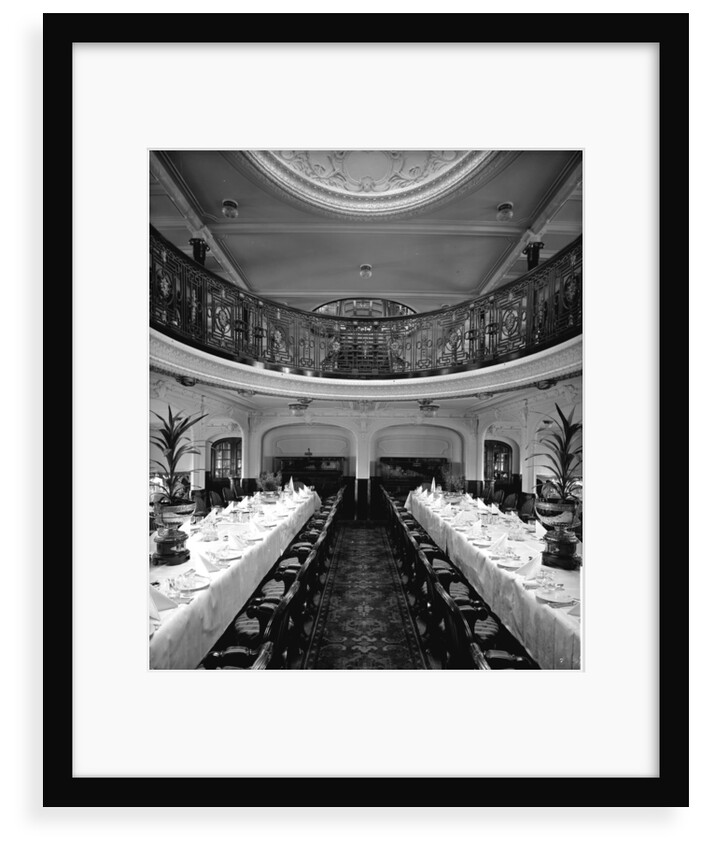 First Class Dining Saloon on the 'Balmoral Castle' (1910) by Bedford Lemere & Co.