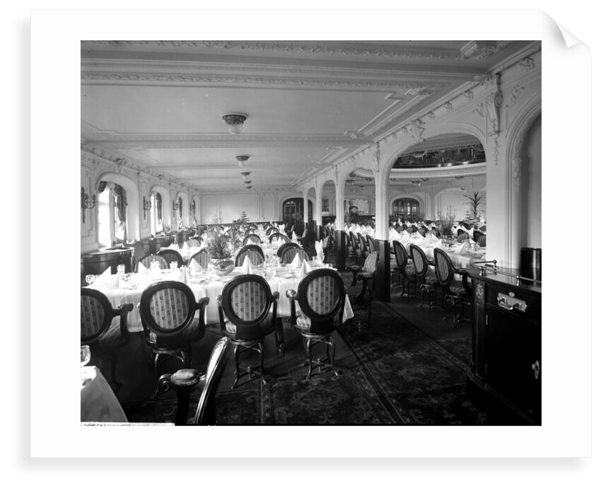 First Class Dining Saloon on the 'Balmoral Castle' (1910) by Bedford Lemere & Co.