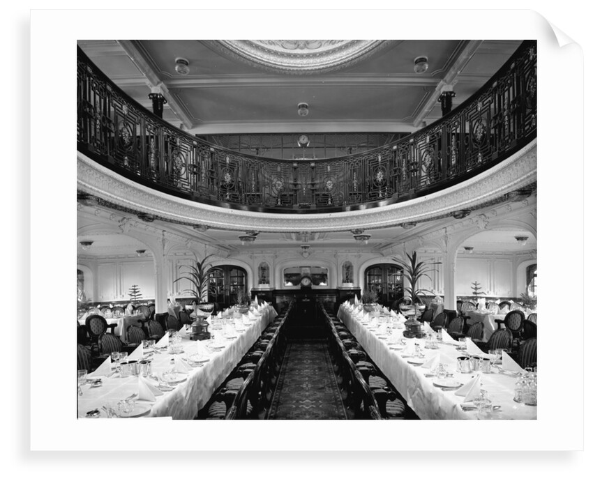 First Class Dining Saloon on the 'Balmoral Castle' (1910) by Bedford Lemere & Co.