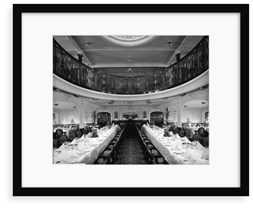 First Class Dining Saloon on the 'Balmoral Castle' (1910) by Bedford Lemere & Co.