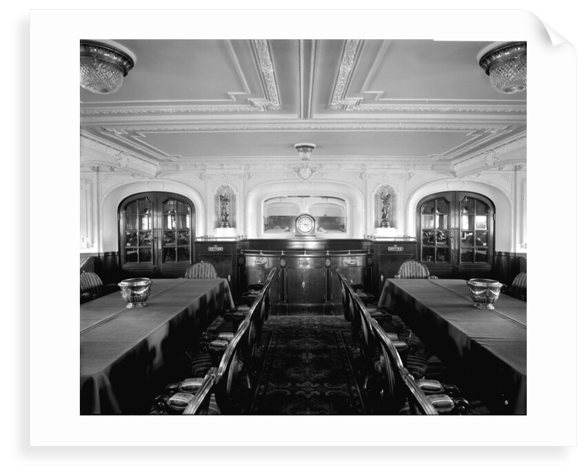 First Class Dining Saloon on the 'Balmoral Castle' (1910) by Bedford Lemere & Co.