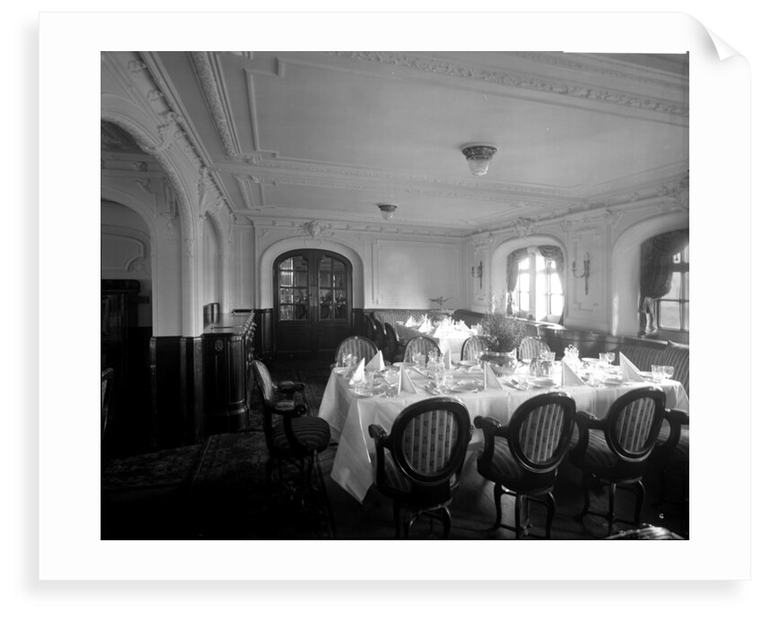 First Class Dining Saloon on the 'Balmoral Castle' (1910) by Bedford Lemere & Co.