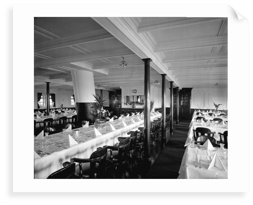 Second Class Dining Saloon on the 'Balmoral Castle' (1910) by Bedford Lemere & Co.