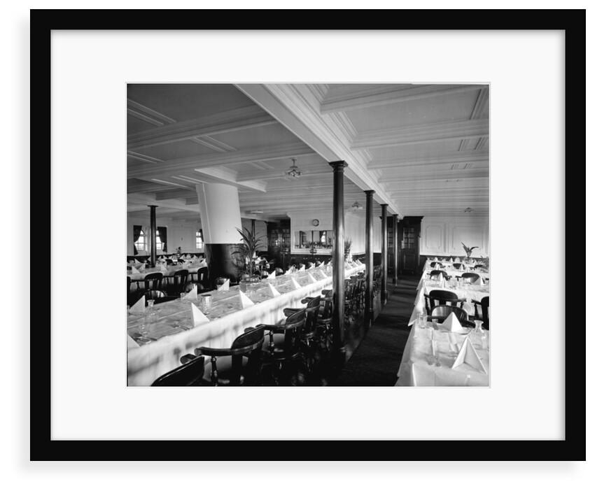 Second Class Dining Saloon on the 'Balmoral Castle' (1910) by Bedford Lemere & Co.