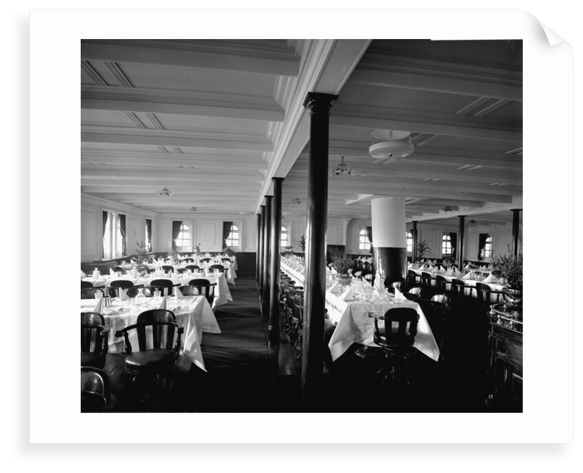 Second Class Dining Saloon on the 'Balmoral Castle' (1910) by Bedford Lemere & Co.