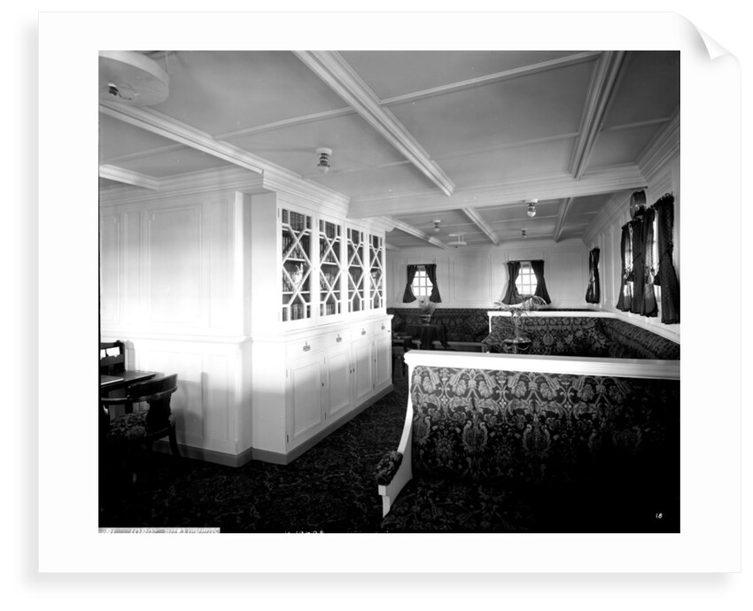 Second Class Library on the 'Balmoral Castle' (1910) by Bedford Lemere & Co.