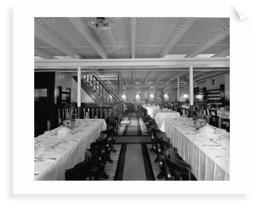 Third Class Dining Saloon on the 'Balmoral Castle' (1910) by Bedford Lemere & Co.