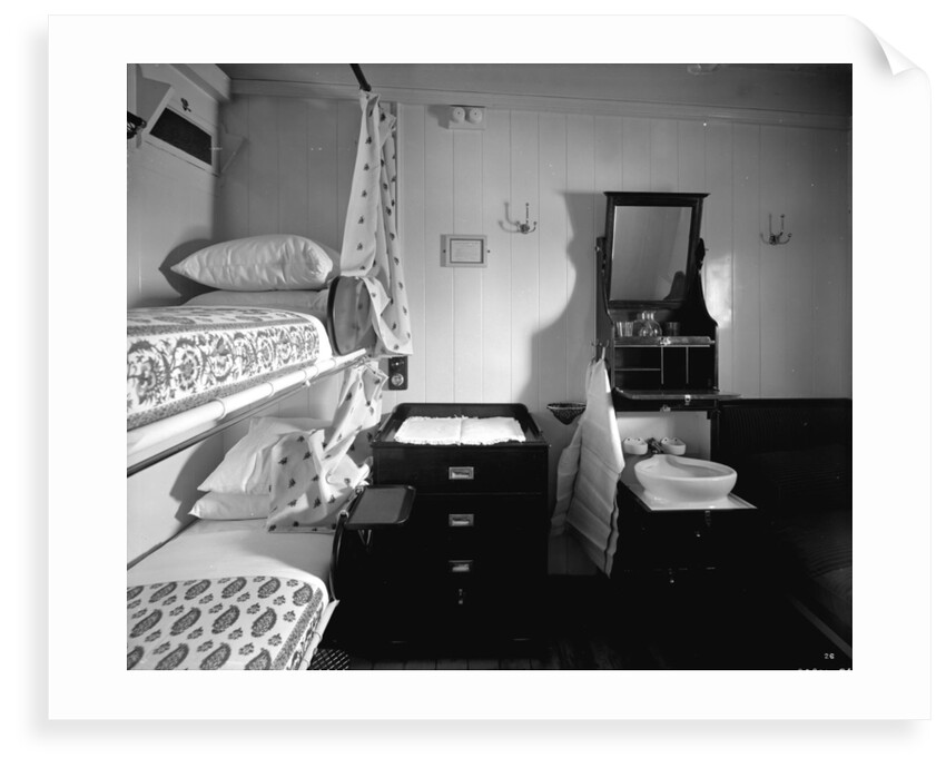 First Class stateroom on the 'Balmoral Castle' (1910) by Bedford Lemere & Co.