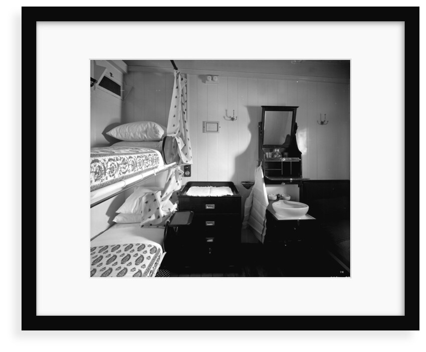 First Class stateroom on the 'Balmoral Castle' (1910) by Bedford Lemere & Co.