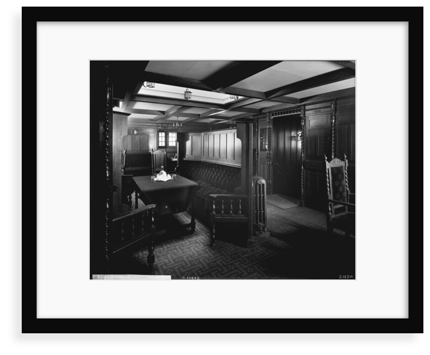 First Class Smoking Room on the 'Highland Brae' (1910) by Bedford Lemere & Co.