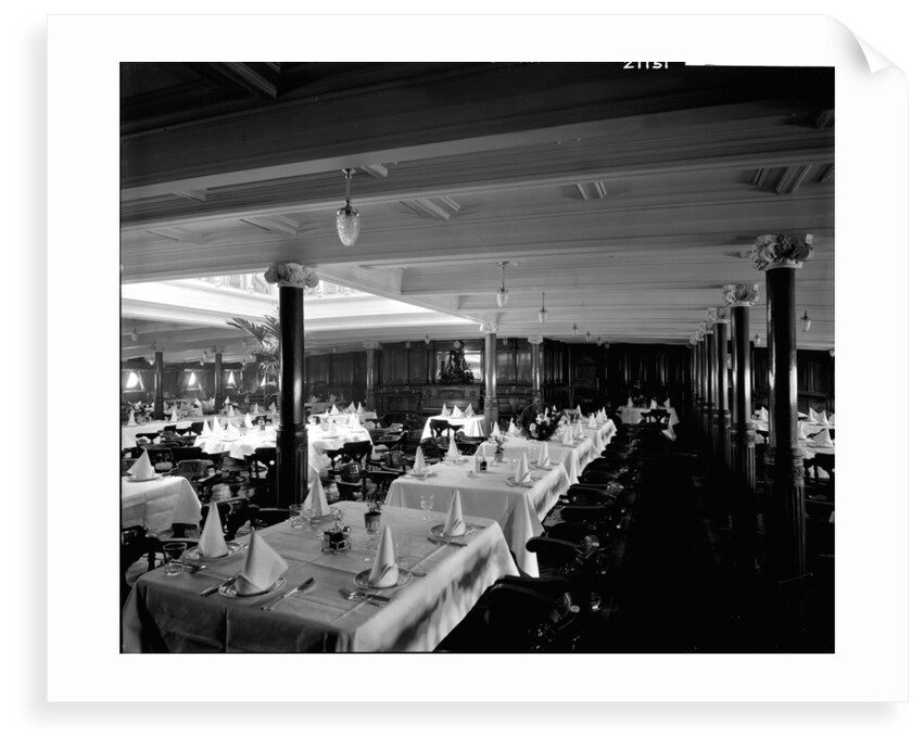 First Class Dining Saloon on the 'Ivernia' (1900) by Bedford Lemere & Co.