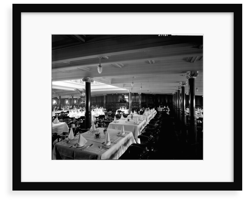 First Class Dining Saloon on the 'Ivernia' (1900) by Bedford Lemere & Co.