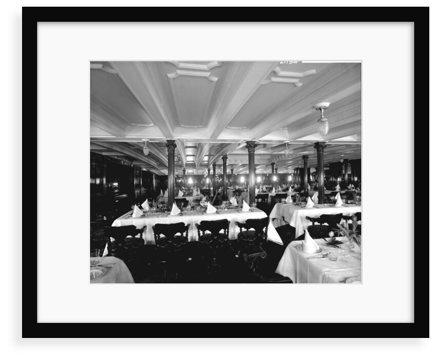 First Class Dining Saloon on the 'Saxonia' (1900) by Bedford Lemere & Co.