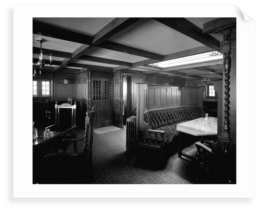 First Class Smoking Room on the 'Highland Loch' (1911) by Bedford Lemere & Co.