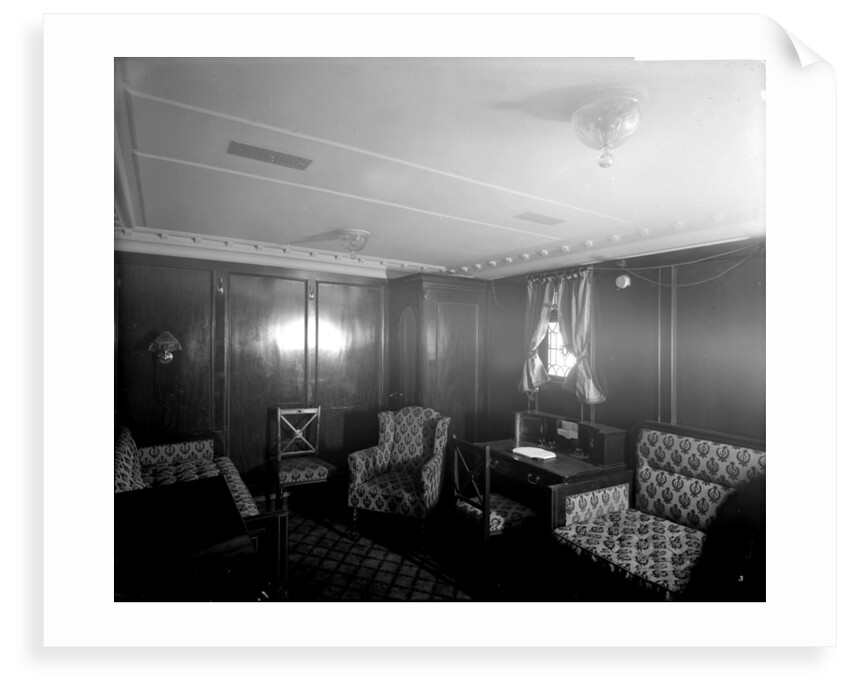 First Class cabin de luxe on the 'Royal George' (1907) by Bedford Lemere & Co.