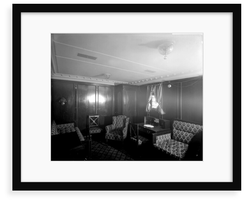 First Class cabin de luxe on the 'Royal George' (1907) by Bedford Lemere & Co.