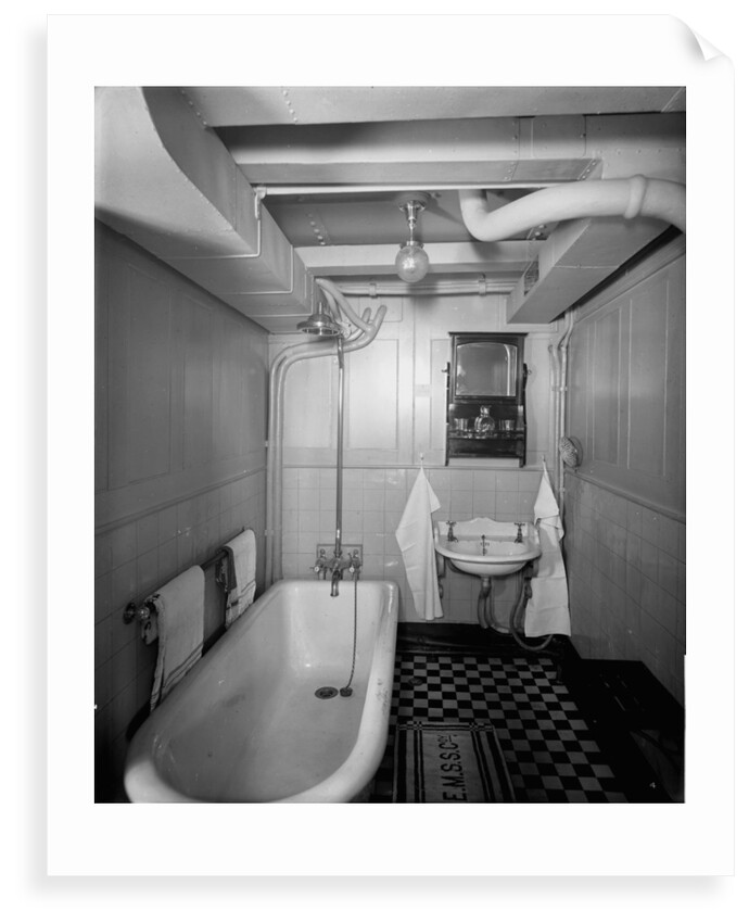 First Class bathroom on the 'Royal George' (1907) by Bedford Lemere & Co.