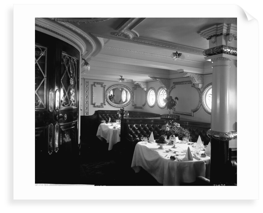 First Class Dining Saloon on the Empress of Ireland (1906) by Bedford Lemere & Co.