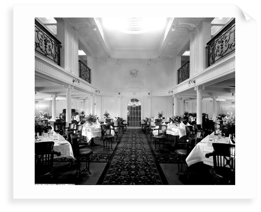 First Class Dining Saloon on the 'Orama' (1911) by Bedford Lemere & Co.