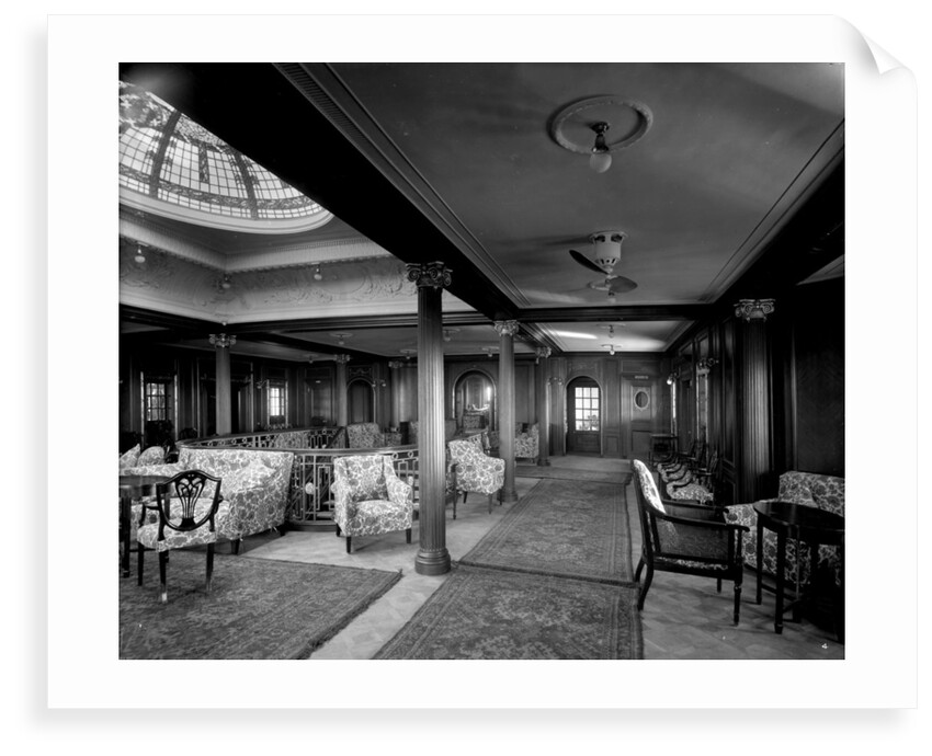 First Class Lounge on the 'Orama' (1911) by Bedford Lemere & Co.