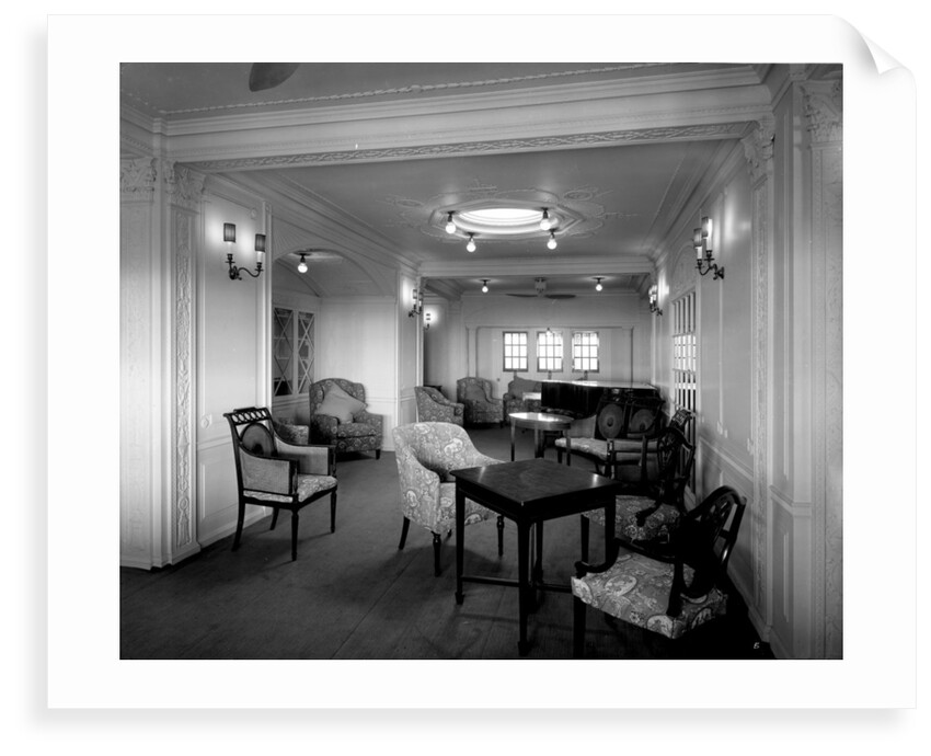 First Class Writing Room and Library on the 'Orama' (1911) by Bedford Lemere & Co.