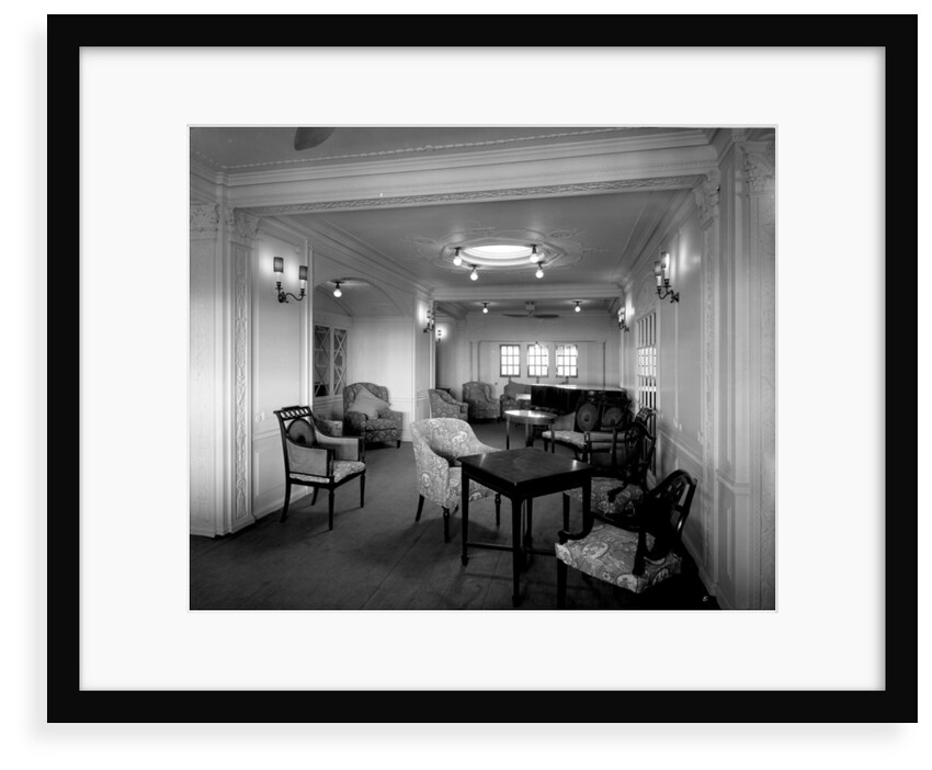 First Class Writing Room and Library on the 'Orama' (1911) by Bedford Lemere & Co.
