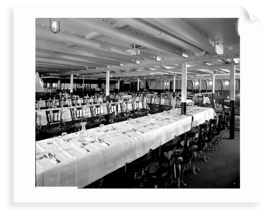 Third Class Dining Saloon on the 'Orama' (1911) by Bedford Lemere & Co.