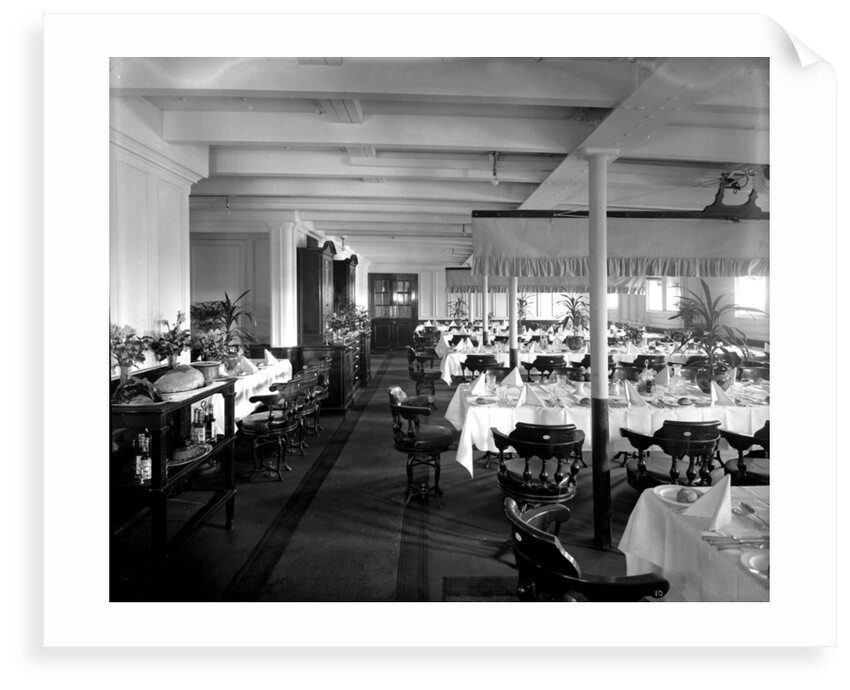 Second Class Dining Saloon on the 'Orama' (1911) by Bedford Lemere & Co.