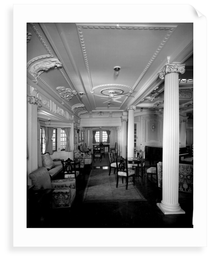 First Class Music Room on the 'Indarra' (1912) by Bedford Lemere & Co.