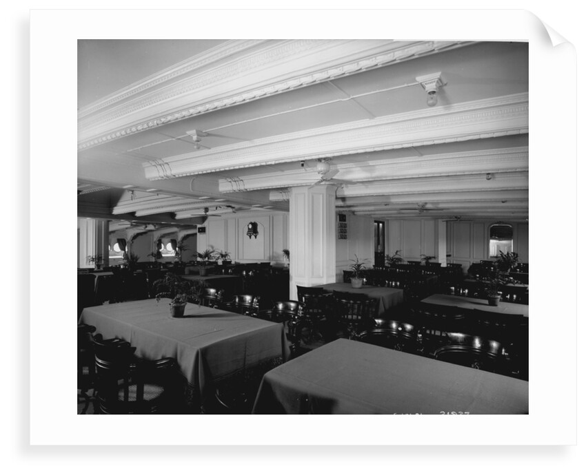 Second Class Dining Saloon on the 'Indarra' (1912) by Bedford Lemere & Co.