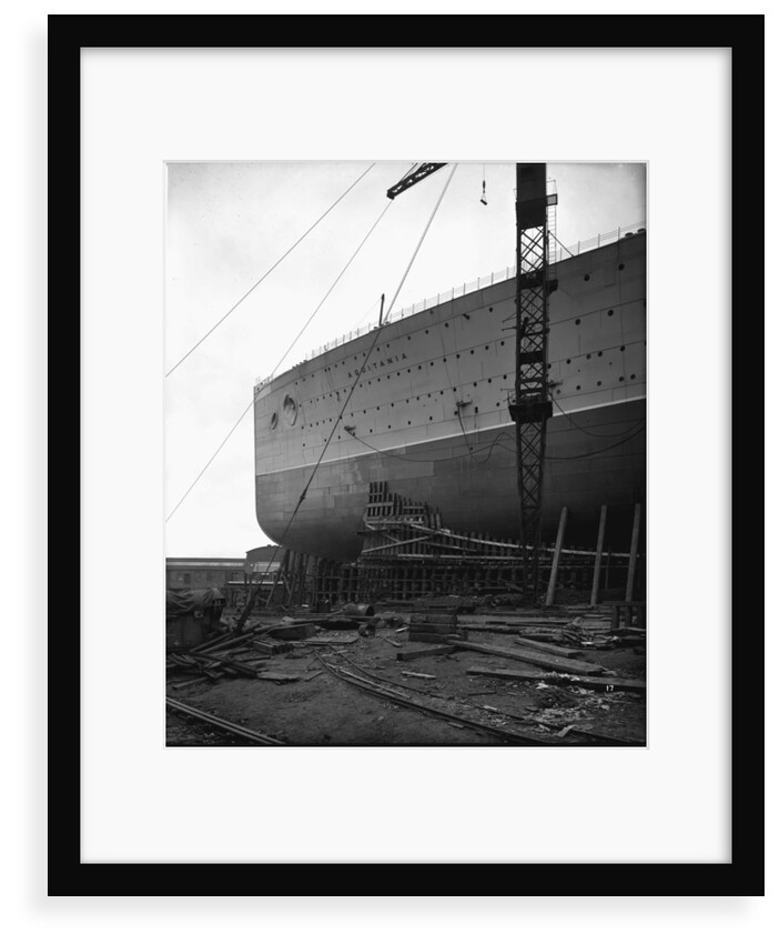 Fore part of the 'Aquitania' (1914) on the stocks by Bedford Lemere & Co.