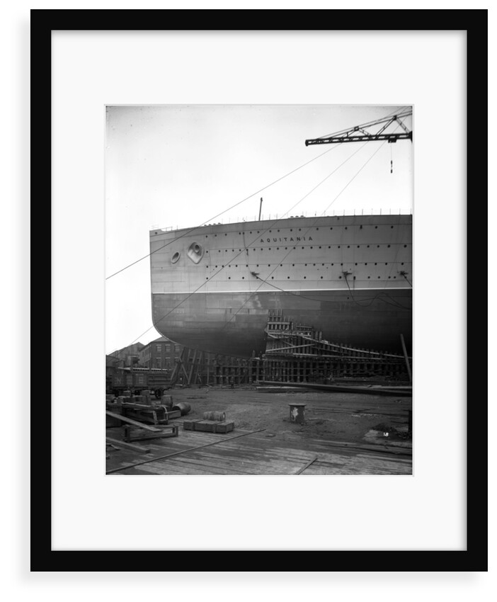 Fore part of the 'Aquitania' (1914) on the stocks by Bedford Lemere & Co.
