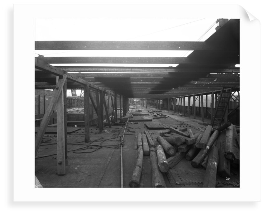 Promenade Deck of the 'Aquitania' (1914) during construction by Bedford Lemere & Co.