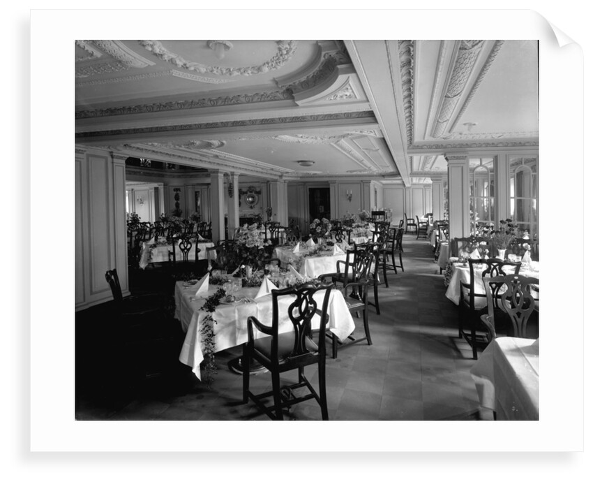 First Class Dining Saloon on the 'Empress of Asia' (1913) by Bedford Lemere & Co.