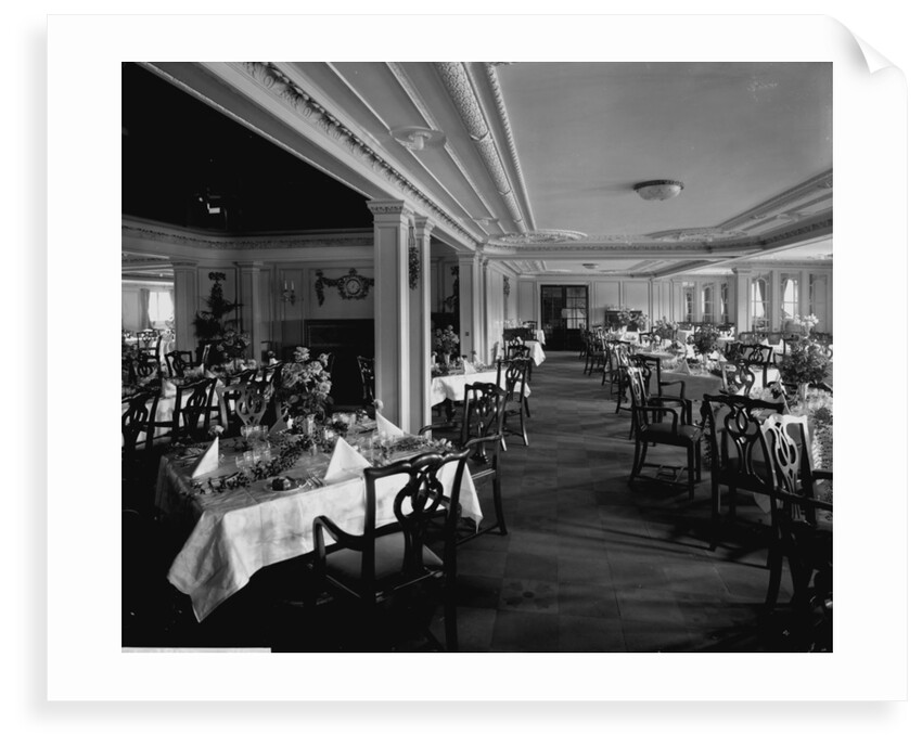 First Class Dining Saloon on the 'Empress of Asia' (1913) by Bedford Lemere & Co.