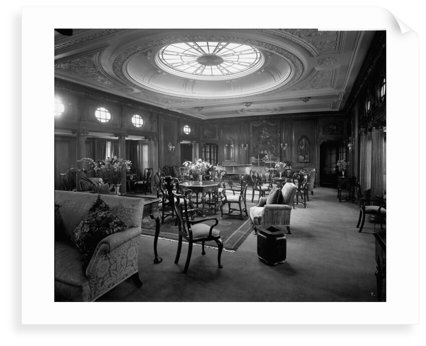 First Class Lounge on the 'Empress of Asia' (1913) by Bedford Lemere & Co.