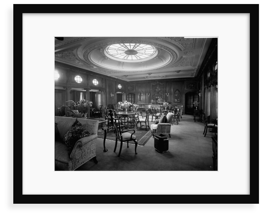 First Class Lounge on the 'Empress of Asia' (1913) by Bedford Lemere & Co.
