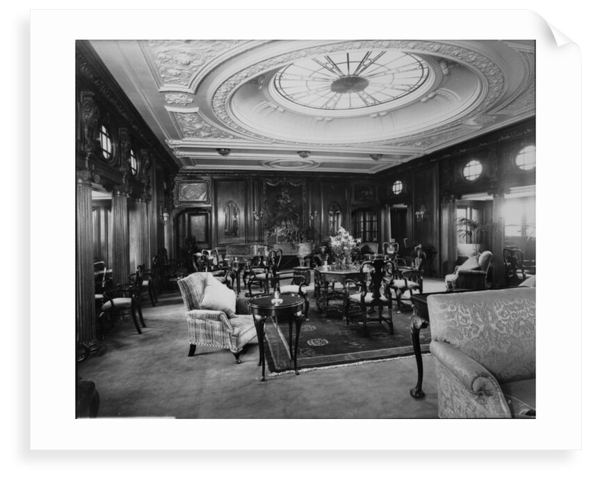 First Class Lounge on the 'Empress of Asia' (1913) by Bedford Lemere & Co.