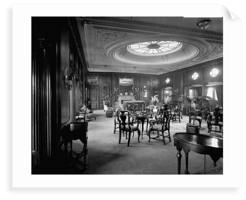 First Class Lounge on the 'Empress of Asia' (1913) by Bedford Lemere & Co.