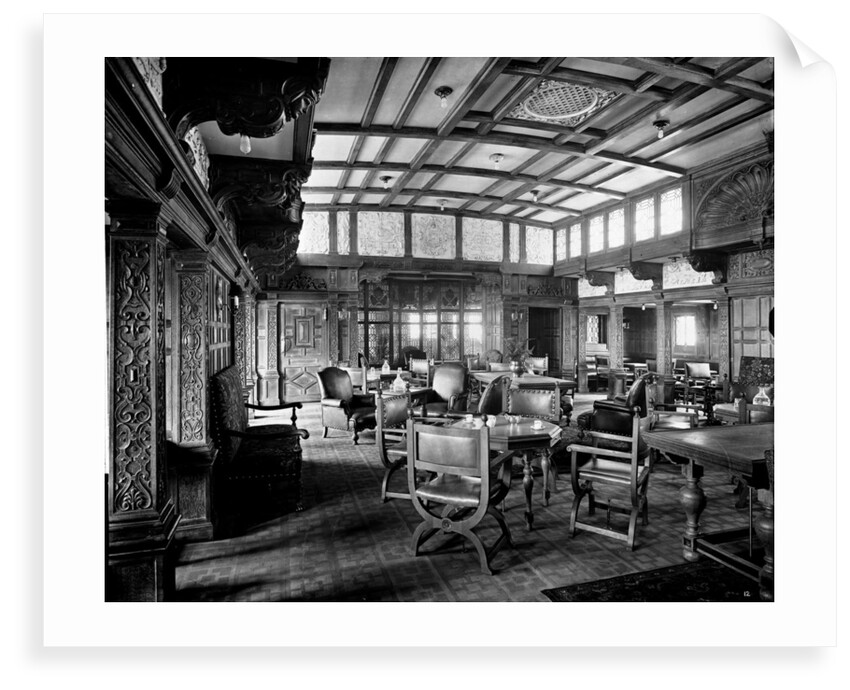 First Class Smoking Room on the 'Empress of Asia' (1913) by Bedford Lemere & Co.