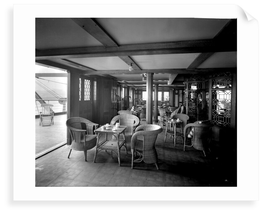 First Class Verandah Cafe on the 'Empress of Asia' (1913) by Bedford Lemere & Co.